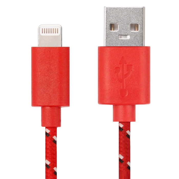 Cable de carga de transferencia de datos USB estilo red de nailon de 3 m para iPhone, iPad