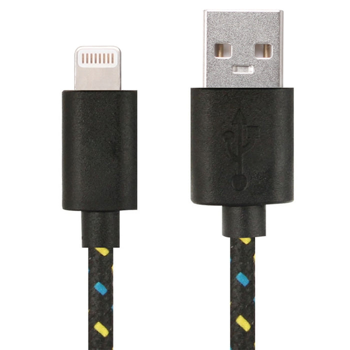 Cable de carga de transferencia de datos USB de red de nailon de 2 m para iPhone, iPad