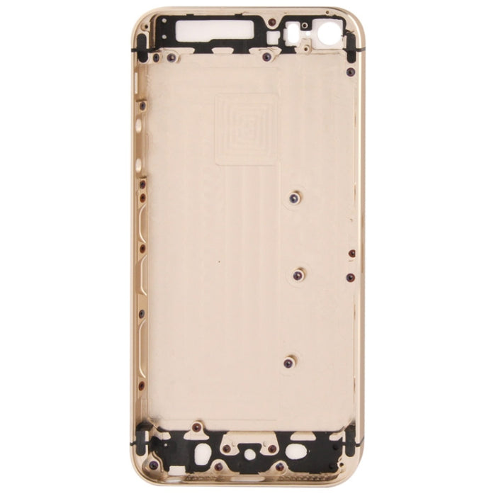 Cubierta trasera de aleación de carcasa completa con botón de silencio + botón de encendido + botón de volumen + bandeja de tarjeta Nano SIM para iPhone 5S, For iPhone 5S