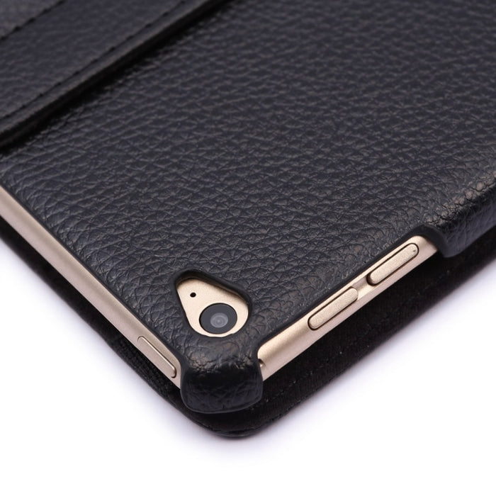 Funda de cuero con tapa y textura de lichi con rotación de 360 grados y soporte de 2 engranajes para iPad Air 2