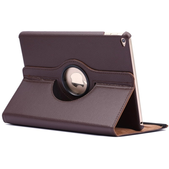 Funda de cuero con tapa y textura de lichi con rotación de 360 grados y soporte de 2 engranajes para iPad Air 2