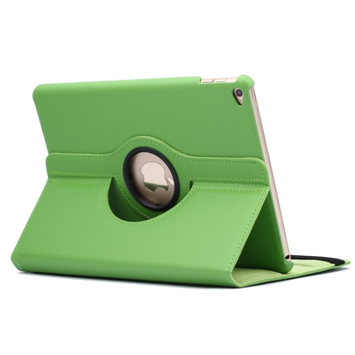 Funda de cuero con tapa y textura de lichi con rotación de 360 grados y soporte de 2 engranajes para iPad Air 2