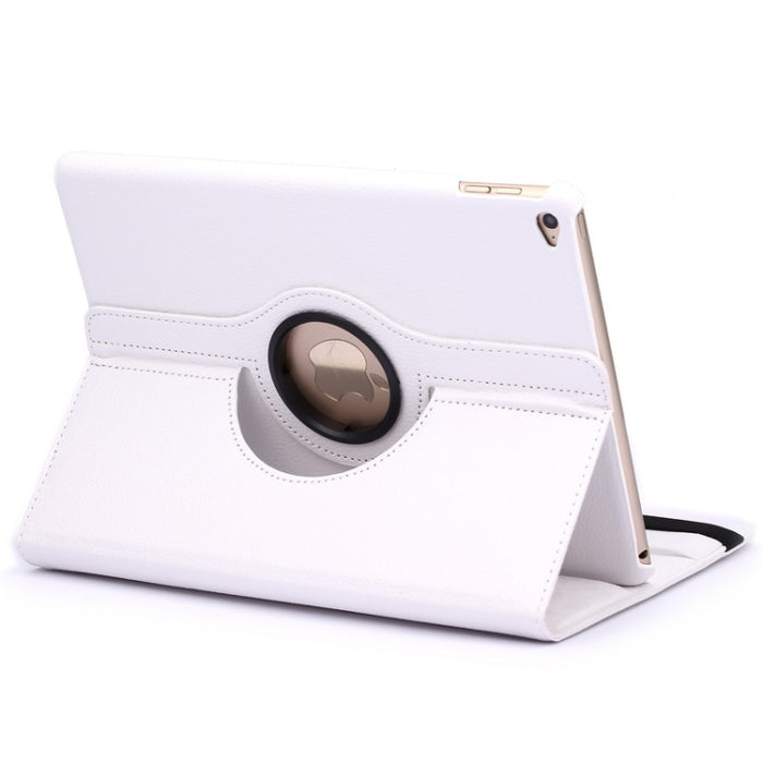Funda de cuero con tapa y textura de lichi con rotación de 360 grados y soporte de 2 engranajes para iPad Air 2