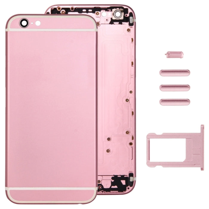 Cubierta de carcasa de ensamblaje completo para iPhone 6, que incluye cubierta trasera, bandeja para tarjetas, tecla de control de volumen, botón de encendido y tecla vibradora con interruptor de silencio, For 6, For iPhone 6(with side kyes)