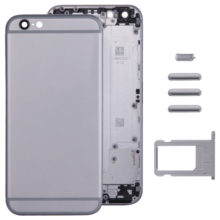Cubierta de carcasa de ensamblaje completo para iPhone 6, que incluye cubierta trasera, bandeja para tarjetas, tecla de control de volumen, botón de encendido y tecla vibradora con interruptor de silencio, For 6, For iPhone 6(with side kyes)