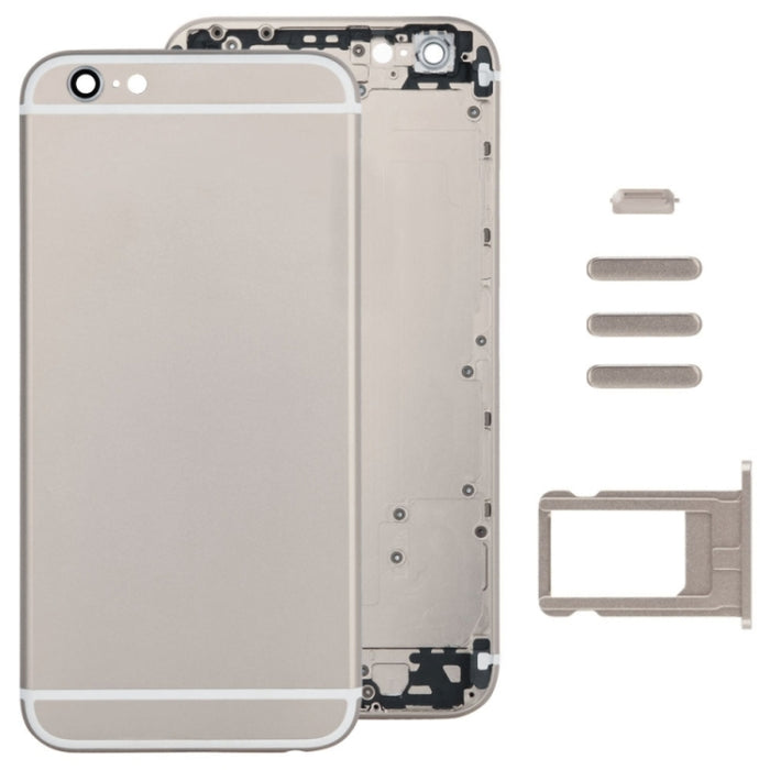 Cubierta de carcasa de ensamblaje completo para iPhone 6, que incluye cubierta trasera, bandeja para tarjetas, tecla de control de volumen, botón de encendido y tecla vibradora con interruptor de silencio, For 6, For iPhone 6(with side kyes)
