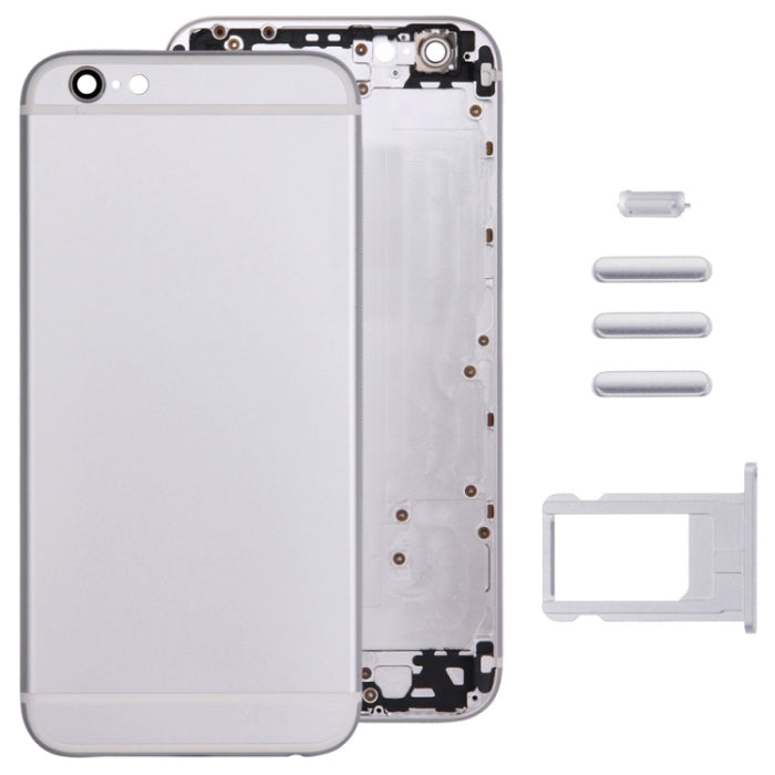 Cubierta de carcasa de ensamblaje completo para iPhone 6, que incluye cubierta trasera, bandeja para tarjetas, tecla de control de volumen, botón de encendido y tecla vibradora con interruptor de silencio, For 6, For iPhone 6(with side kyes)