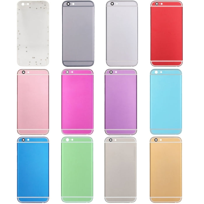 Cubierta de carcasa de ensamblaje completo para iPhone 6, que incluye cubierta trasera, bandeja para tarjetas, tecla de control de volumen, botón de encendido y tecla vibradora con interruptor de silencio, For 6, For iPhone 6(with side kyes)