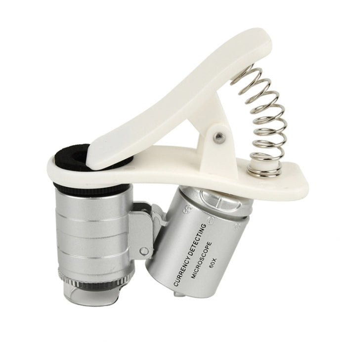 Microscopio / Microlente universal tipo clip para teléfono LED 60X