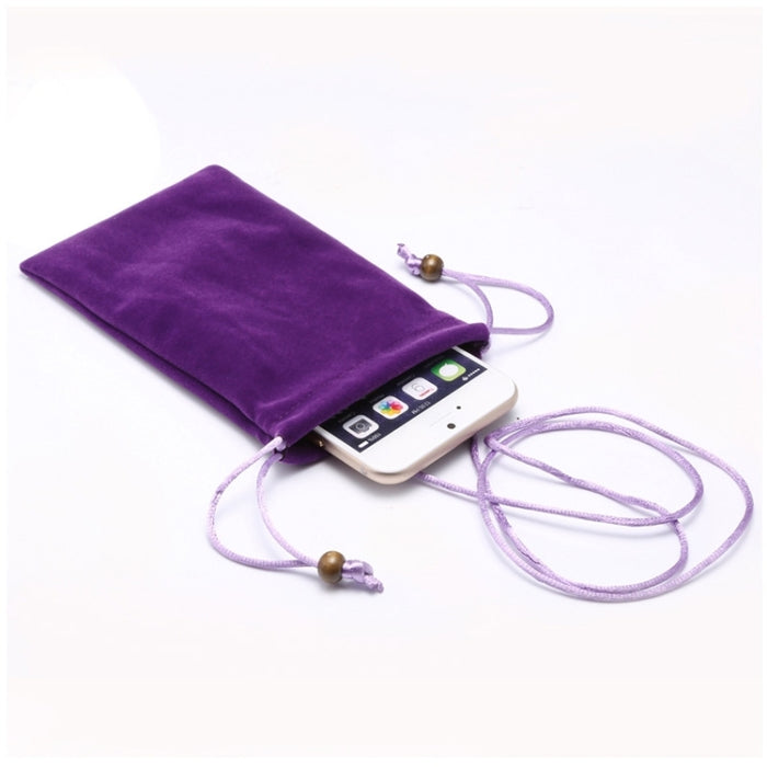 Bolsa de transporte universal de tela aterciopelada de algodón para ocio con cordón para iPhone 6 / Galaxy S6 / S5 / G900 / S IV / i9500 / SIII / i9300