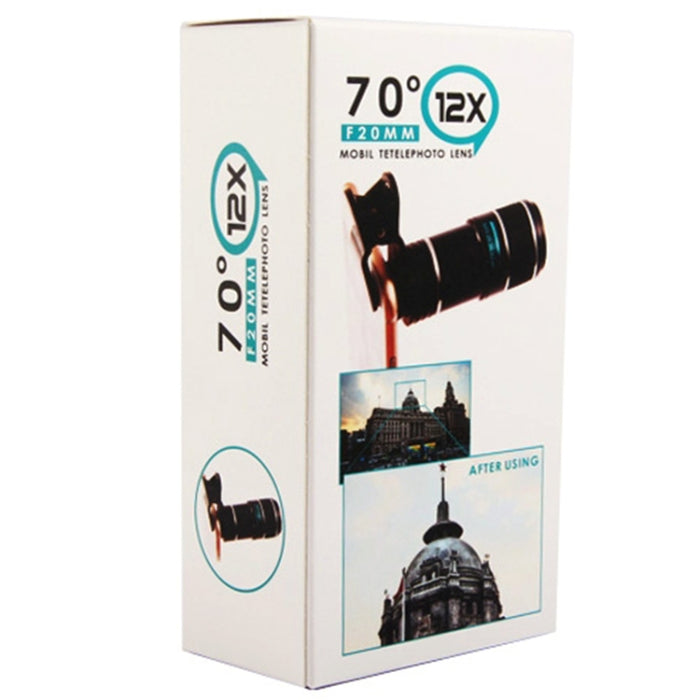 Lente de telescopio con zoom óptico universal con zoom 12X y clip