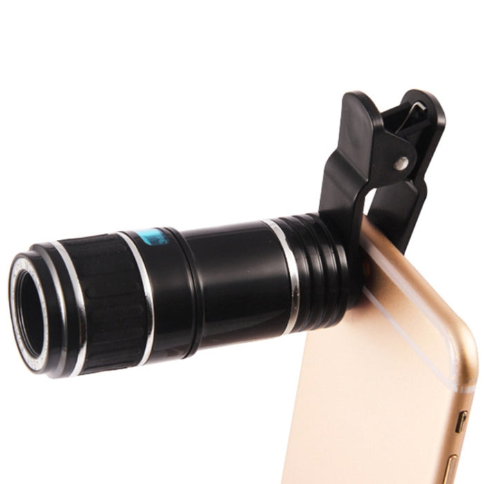 Lente de telescopio con zoom óptico universal con zoom 12X y clip