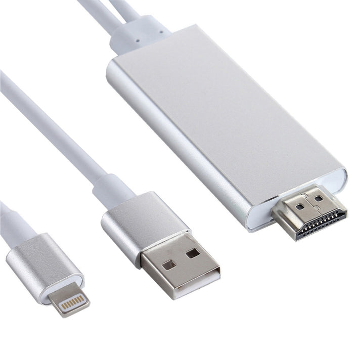 Cable adaptador de 8 pines a HDMI HDTV con cable cargador USB