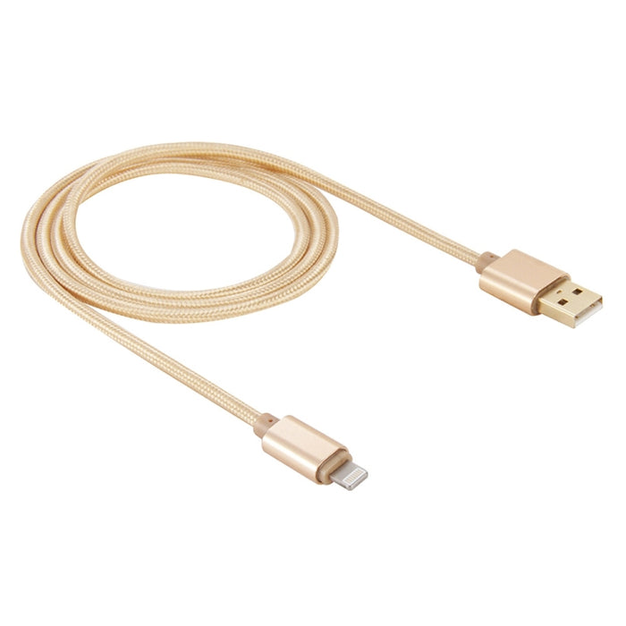 Pin tejido de la cabeza 8 del metal del estilo del 1m al cable de carga de la sincronización de datos USB para el iPhone, iPad