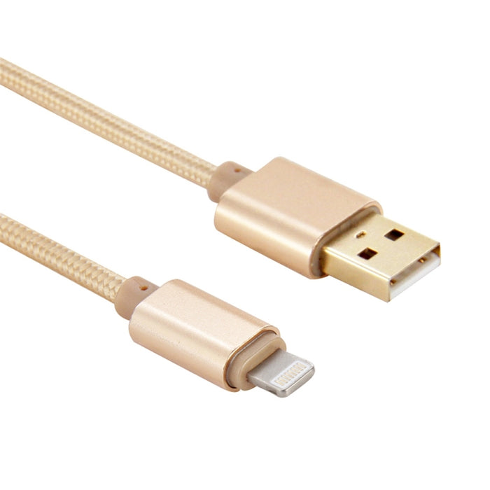 Pin tejido de la cabeza 8 del metal del estilo del 1m al cable de carga de la sincronización de datos USB para el iPhone, iPad