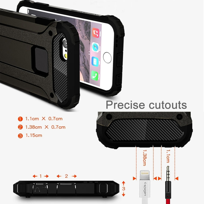 Para iPhone 6 y 6s Estuche combinado Tough Armor TPU + PC