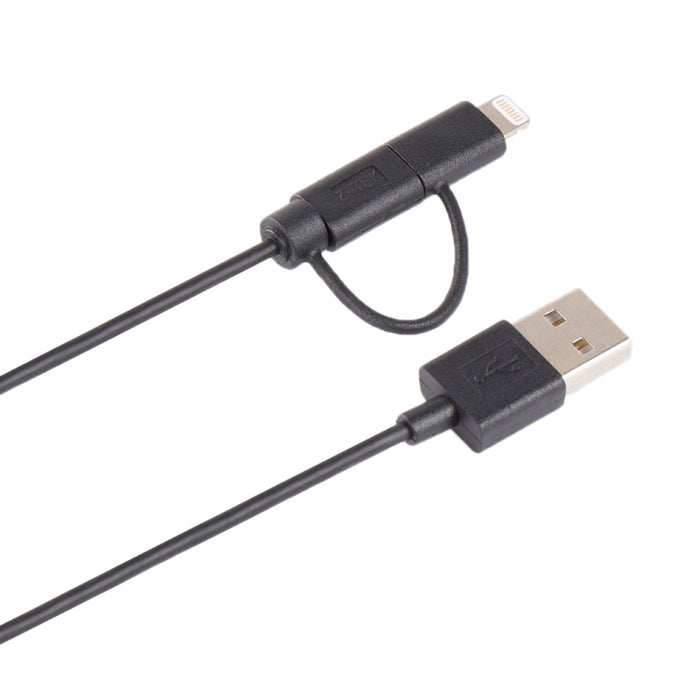 1m MFI 2 en 1 8 pines + Micro USB 2.0 macho a cable de carga de sincronización de datos USB