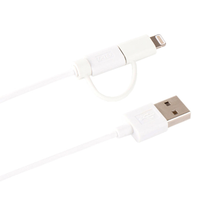 1m MFI 2 en 1 8 pines + Micro USB 2.0 macho a cable de carga de sincronización de datos USB