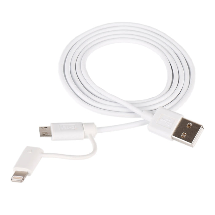 1m MFI 2 en 1 8 pines + Micro USB 2.0 macho a cable de carga de sincronización de datos USB