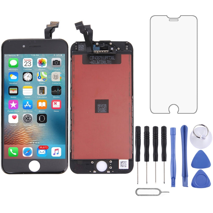 Pantalla LCD y digitalizador de montaje completo con marco para iPhone 6, 3 in 1 for i6 White, For iPhone 6(TFT)