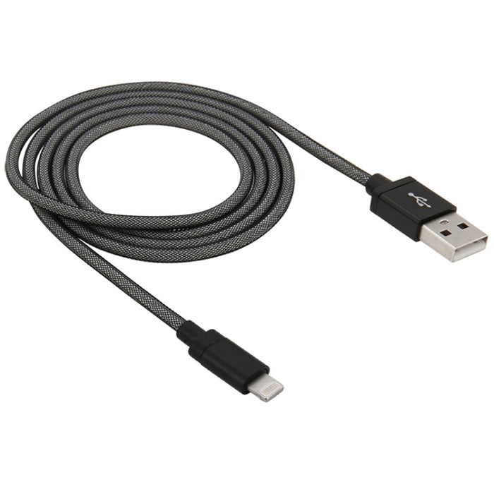 Cable de carga/datos USB con cabezal metálico de 8 pines a estilo neto, longitud del cable: 1 m
