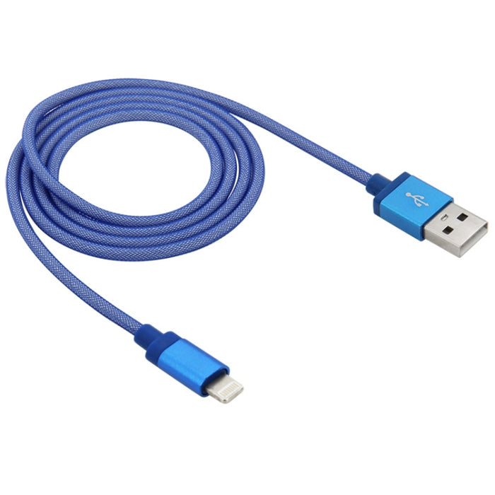 Cable de carga/datos USB con cabezal metálico de 8 pines a estilo neto, longitud del cable: 1 m
