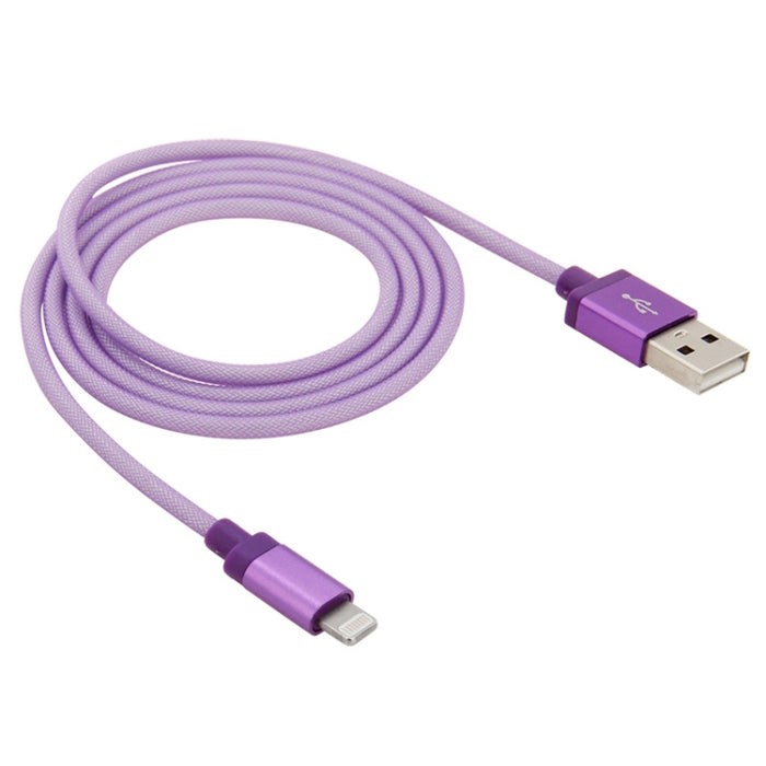 Cable de carga/datos USB con cabezal metálico de 8 pines a estilo neto, longitud del cable: 1 m