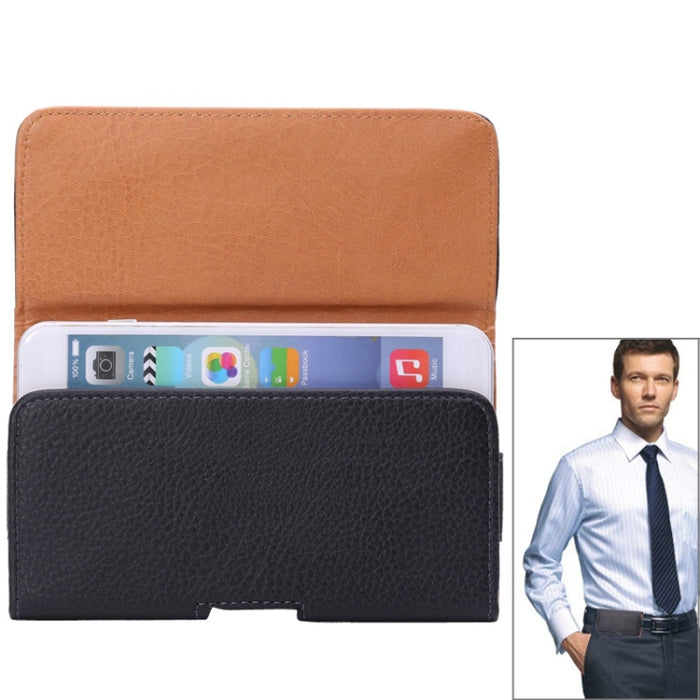 Riñonera estilo horizontal con textura Litchi para iPhone 6s Plus / iPhone 6 Plus y Galaxy Note 8 / Note 5 / Note 4 / S6 Edge Plus