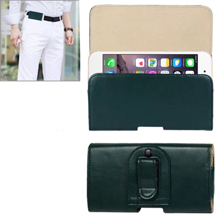 Riñonera de cuero estilo horizontal con textura Crazy Horse para iPhone 6 Plus / Galaxy Note 4 / Note 3 / Note 2 / A5 y A3
