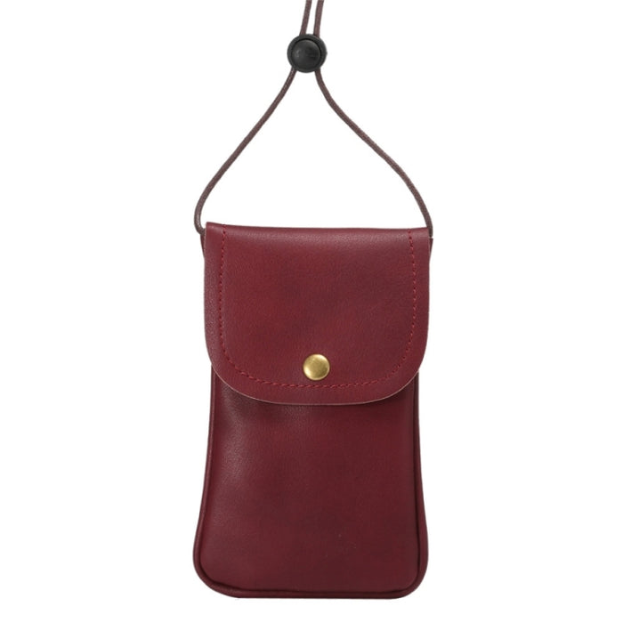 Funda de cuero vertical universal de PU / Bolsa de cuero para teléfono con cordón