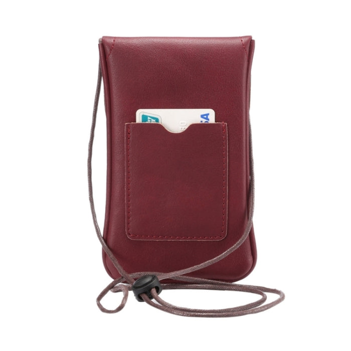 Funda de cuero vertical universal de PU / Bolsa de cuero para teléfono con cordón