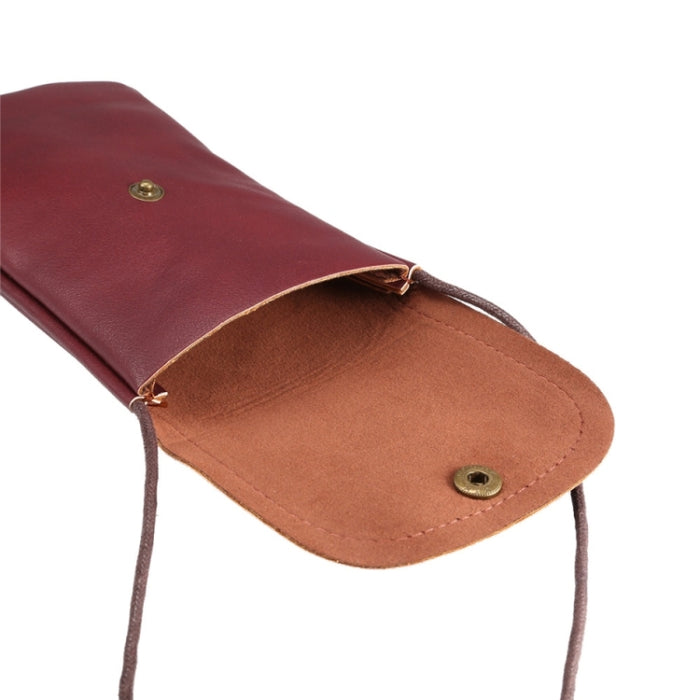 Funda de cuero vertical universal de PU / Bolsa de cuero para teléfono con cordón