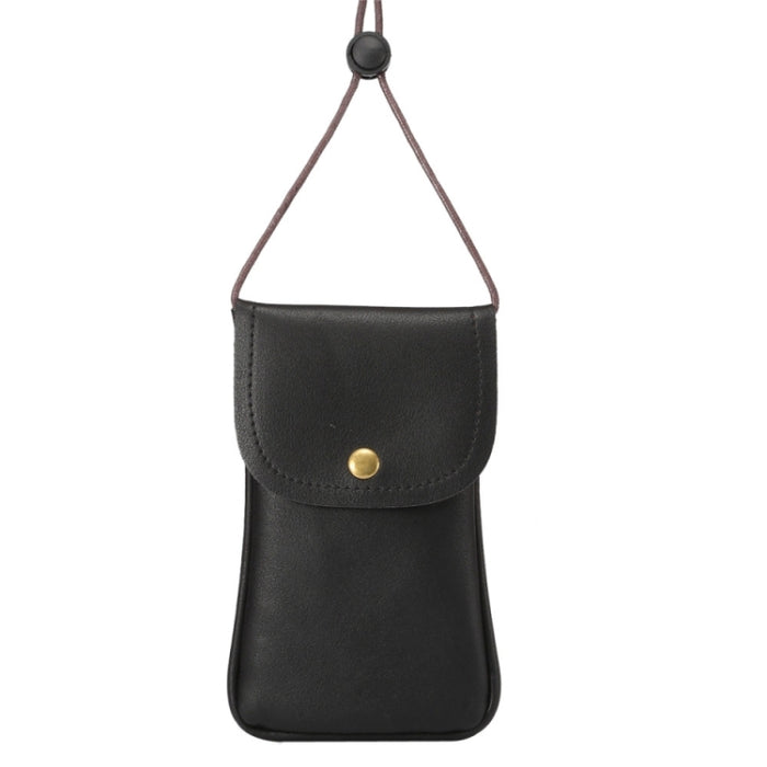 Funda de cuero vertical universal de PU / Bolsa de cuero para teléfono con cordón