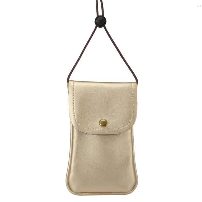 Funda de cuero vertical universal de PU / Bolsa de cuero para teléfono con cordón