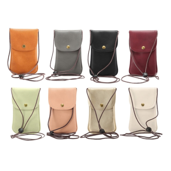 Funda de cuero vertical universal de PU / Bolsa de cuero para teléfono con cordón