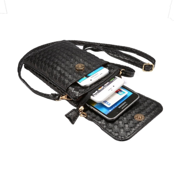 Bolsa de transporte universal de cuero PU de estilo vertical universal con textura tejida para iPhone 6s Plus / 6 Plus, Galaxy Note 5 y Note 4 y Note 3 / A8 / S6 edge / S6 edge+, Huawei P8 / P7 / Honor 6 Plus