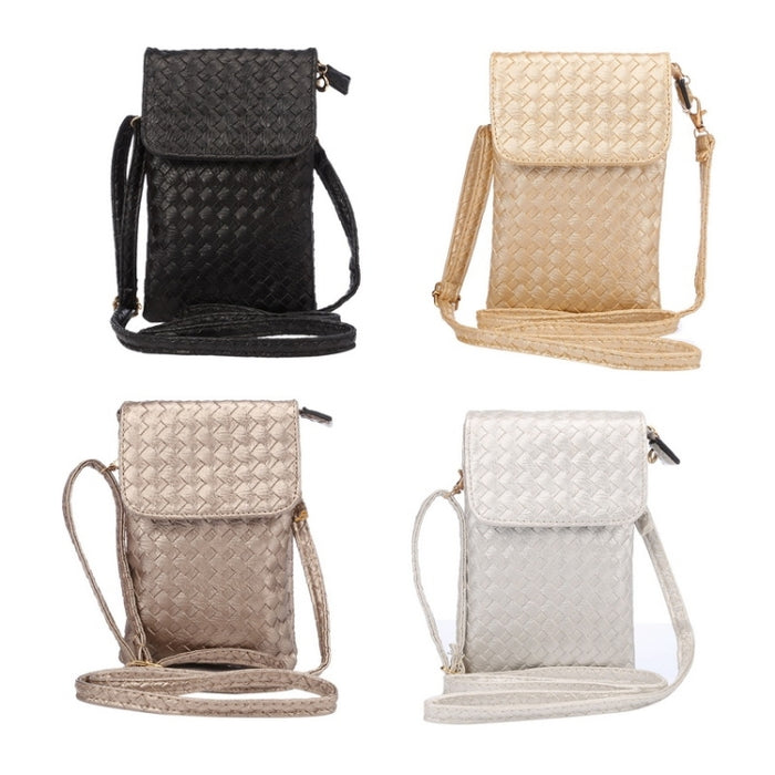 Bolsa de transporte universal de cuero PU de estilo vertical universal con textura tejida para iPhone 6s Plus / 6 Plus, Galaxy Note 5 y Note 4 y Note 3 / A8 / S6 edge / S6 edge+, Huawei P8 / P7 / Honor 6 Plus