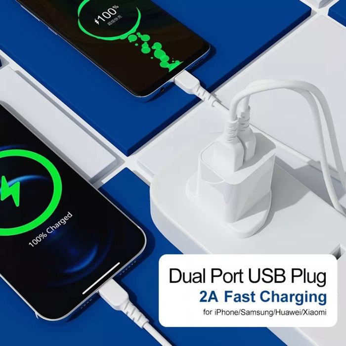Adaptador de cargador USB de 2 puertos 5V 2A