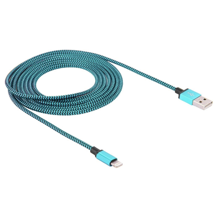 Cable de carga/datos de sincronización de 8 pines a USB estilo tejido de 2 m