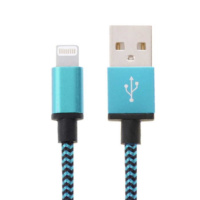 Cable de carga/datos de sincronización de 8 pines a USB estilo tejido de 2 m