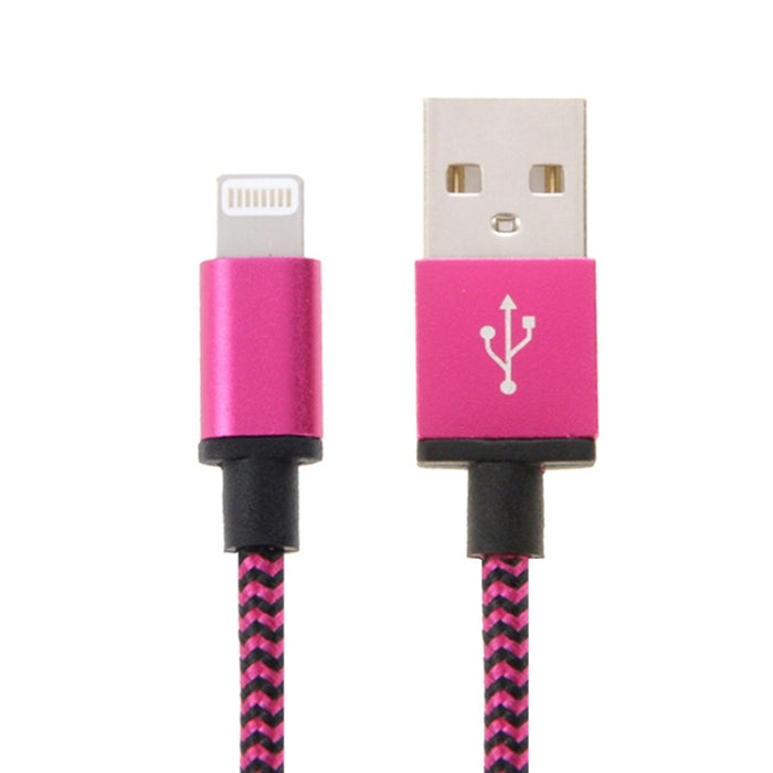 Cable de carga/datos de sincronización de 8 pines a USB estilo tejido de 2 m