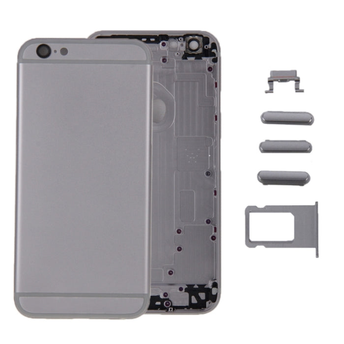 6 en 1 para iPhone 6 Plus (Cubierta trasera + Bandeja para tarjetas + Tecla de control de volumen + Botón de encendido + Tecla vibradora con interruptor de silencio + Letrero) Cubierta de carcasa de ensamblaje completo, For 6 Plus                      ...