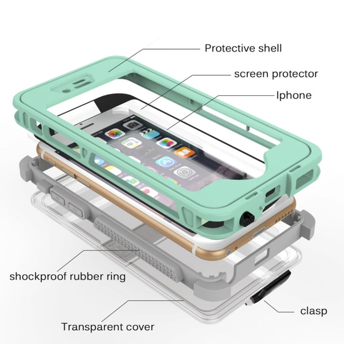 Funda protectora noctilucente a prueba de golpes, resistente al agua, a prueba de polvo, a prueba de golpes, con soporte para iPhone 6 y 6S