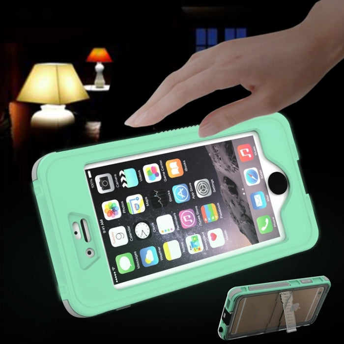 Funda protectora noctilucente a prueba de golpes, resistente al agua, a prueba de polvo, a prueba de golpes, con soporte para iPhone 6 y 6S