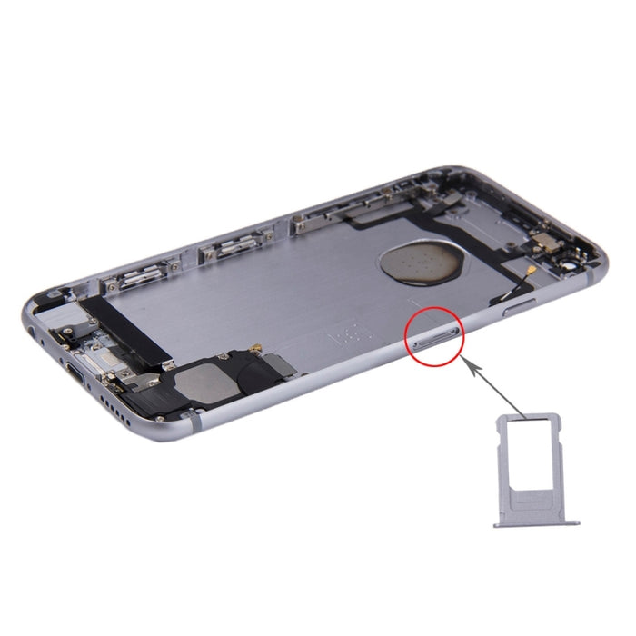 Conjunto de tapa trasera de batería con bandeja para tarjetas para iPhone 6s, For iPhone 6s
