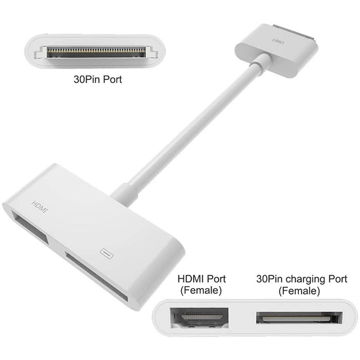 Adaptador AV HDMI digital a HDTV para el nuevo iPad (iPad 3) / iPad 2 / iPad / iPhone 4 y 4S / iPod Touch 4