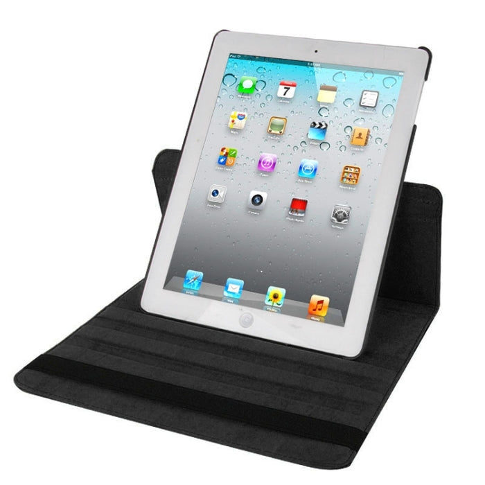 Funda de cuero giratoria de 360 grados con función de reposo/activación y soporte para el nuevo iPad (iPad 3), azul zafiro