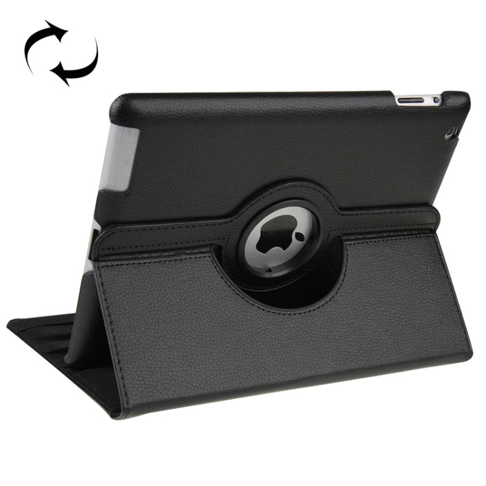 Funda de cuero giratoria de 360 grados con función de reposo/activación y soporte para el nuevo iPad (iPad 3), azul zafiro