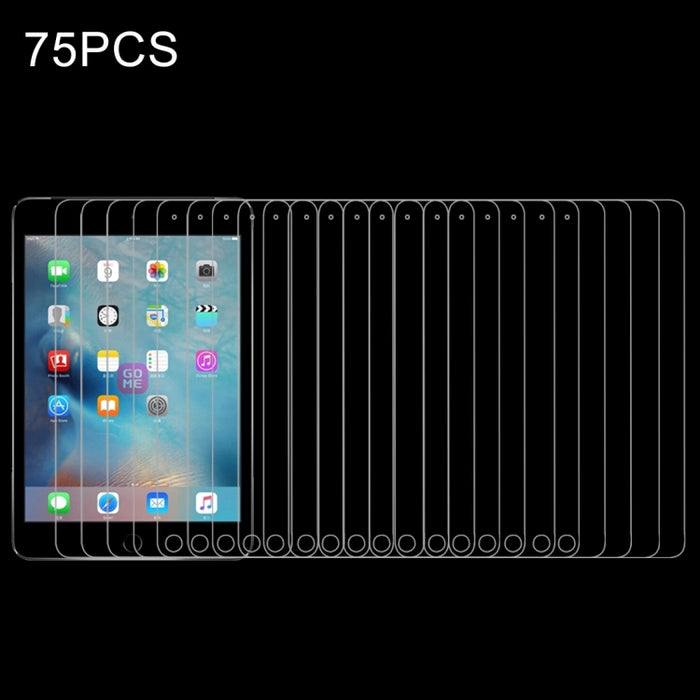 75 PCS 0.3mm 9H+ Dureza superficial 2.5D Película de vidrio templado para iPad 2 / iPad 3 / iPad 4