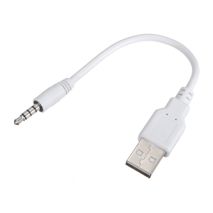Cable de carga y sincronización de datos USB a conector Jack de 3,5 mm para iPod Shuffle de 1.ª/2.ª/3.ª generación, longitud: 15,5 cm